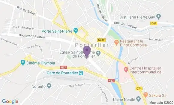 Localisation Pontarlier - 25300