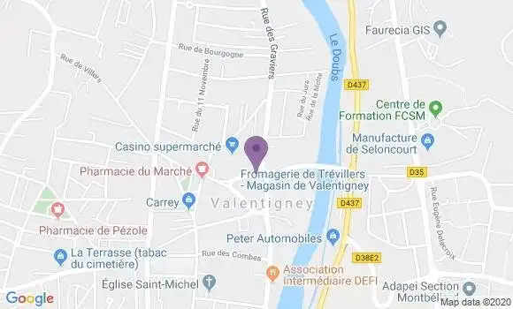 Localisation Valentigney - 25700