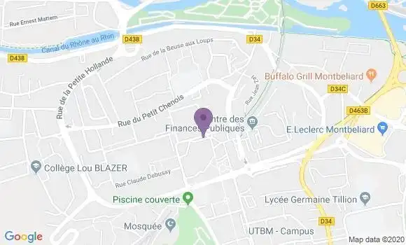 Localisation Montbeliard Petite Hollande - 25200
