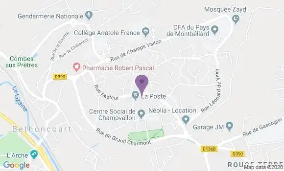 Localisation Bethoncourt Champs Vallon Bp - 25200