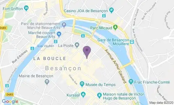 Localisation Besancon Proudhon - 25000