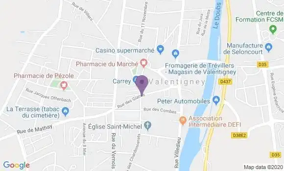 Localisation Valentigney Bp - 25700