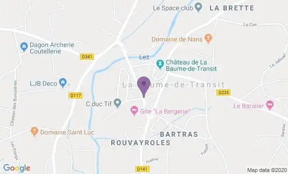Localisation La Baume de Transit Bp - 26790