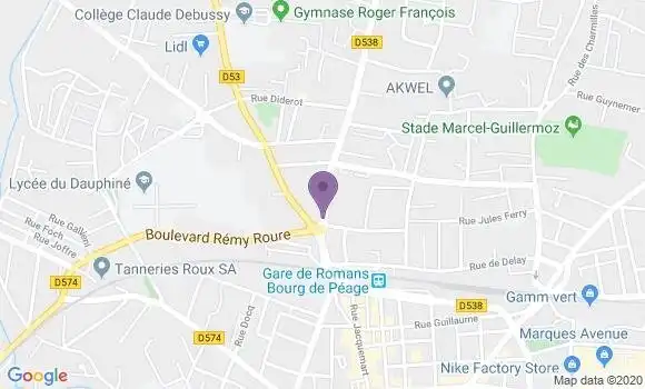 Localisation Romans Jean Moulin Bp - 26100