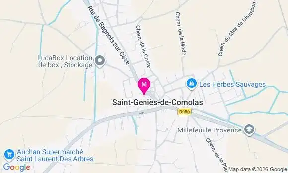 Localisation Saint Genies de Comolas - 30150