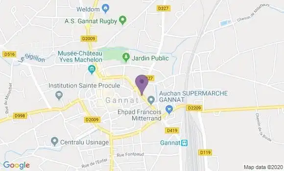 Localisation Gannat - 03800