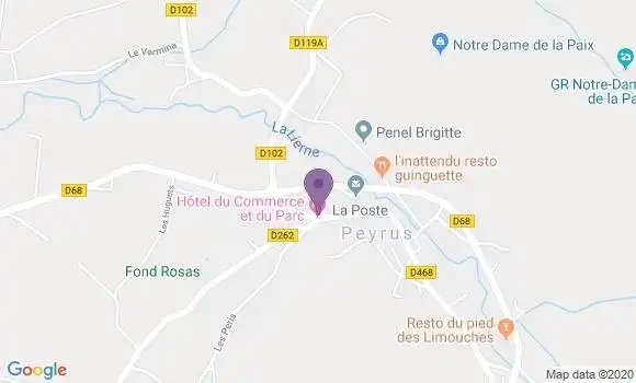 Localisation Peyrus Ap - 26120