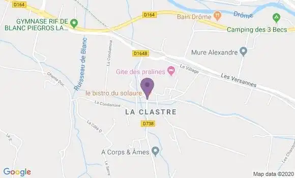 Localisation Piegros la Clastre Ap - 26400