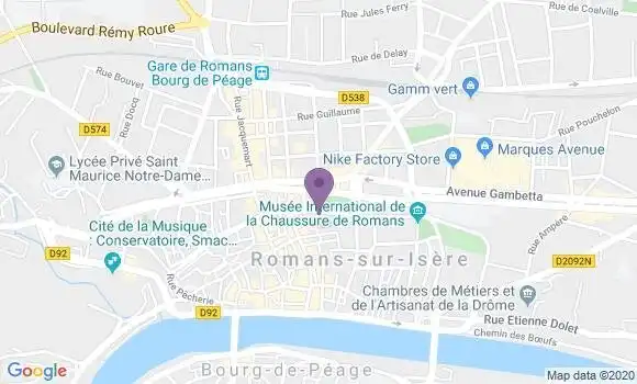 Localisation Romans sur Isere - 26100