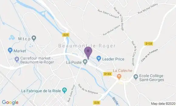 Localisation Beaumont le Roger - 27170