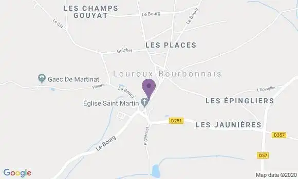 Localisation Louroux Bourbonnais Ap - 03350