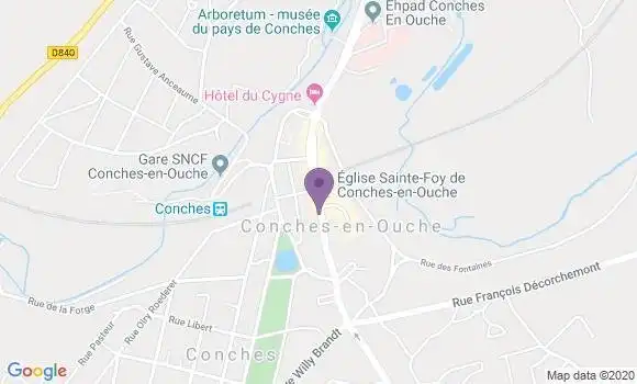 Localisation Conches En Ouche - 27190