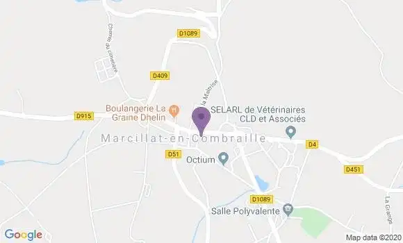 Localisation Marcillat En Combraille - 03420
