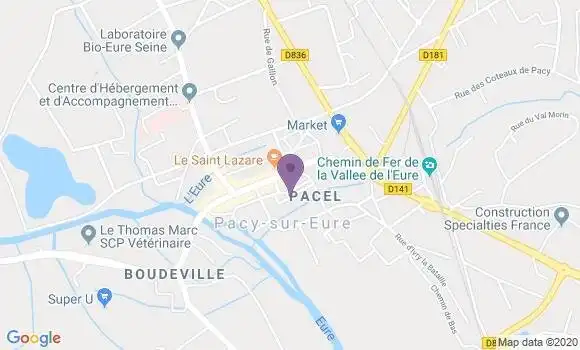 Localisation Pacy sur Eure - 27120