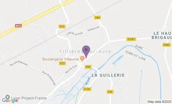Localisation Tillieres sur Avre Bp - 27570