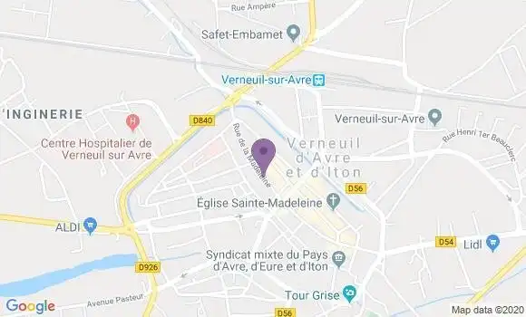 Localisation Verneuil sur Avre - 27130