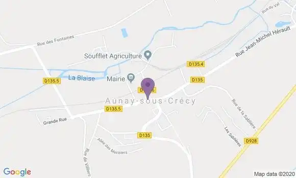 Localisation Aunay sous Crecy Apc - 28500