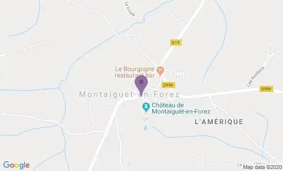 Localisation Montaiguet En Forez  Ap - 03130
