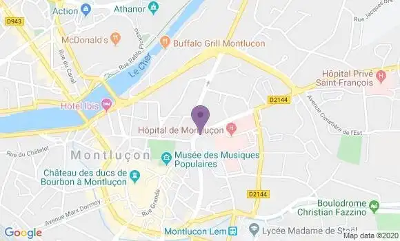 Localisation Montlucon Chateau - 03100