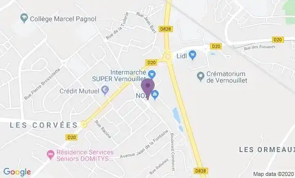 Localisation Vernouillet les Corvees - 28500