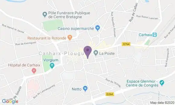Localisation Carhaix Plouguer - 29270