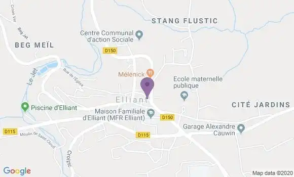 Localisation Elliant Bp - 29370