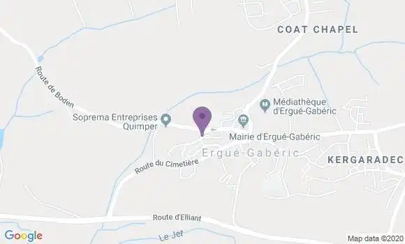 Localisation Ergue Gaberic Bp - 29500