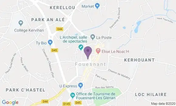 Localisation La Foret Fouesnant Bp - 29940