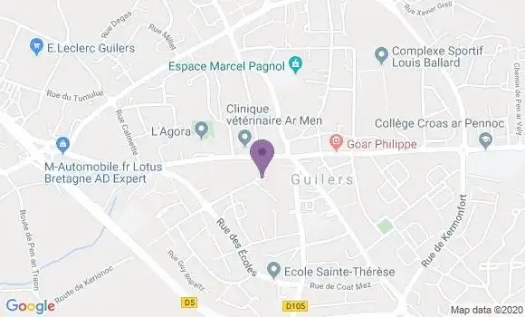 Localisation Guilers Bp - 29820
