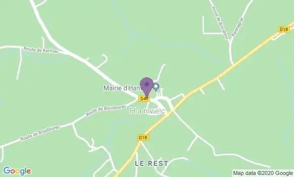Localisation Hanvec Bp - 29460