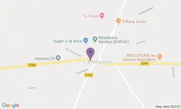 Localisation Landudec Agence Postale - 29710