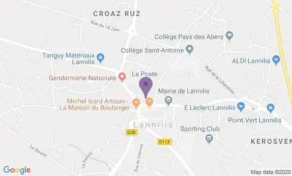 Localisation Lannilis - 29870