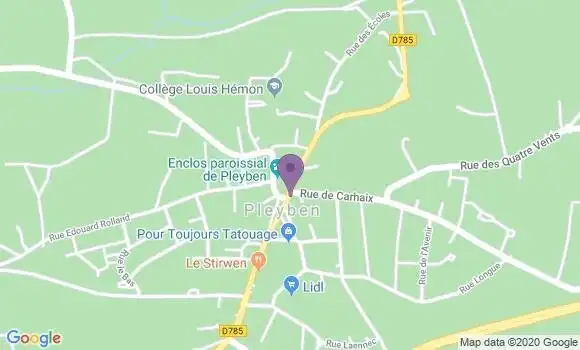 Localisation Pleyben - 29190