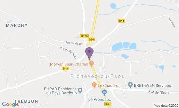 Localisation Plonevez du Faou Bp - 29530