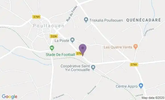Localisation Poullaouen Bp - 29246