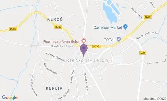 Localisation Riec sur Belon Bp - 29340