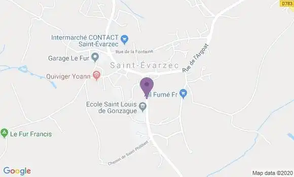 Localisation Saint Evarzec Bp - 29170