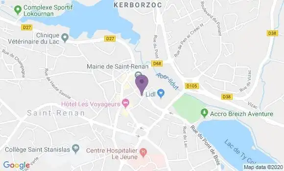 Localisation Saint Renan - 29290