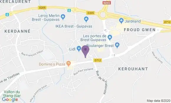 Localisation Guipavas Coataudon Ap - 29490