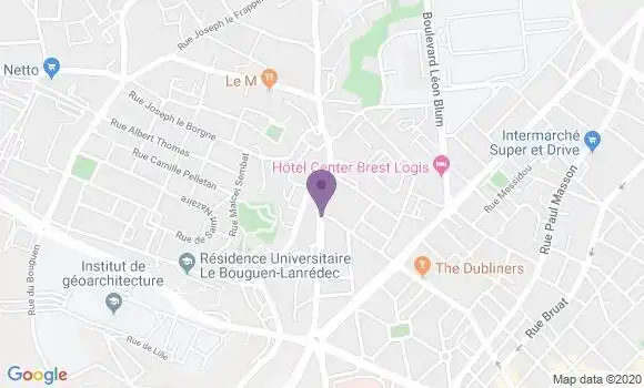 Localisation Brest Kerinou - 29200