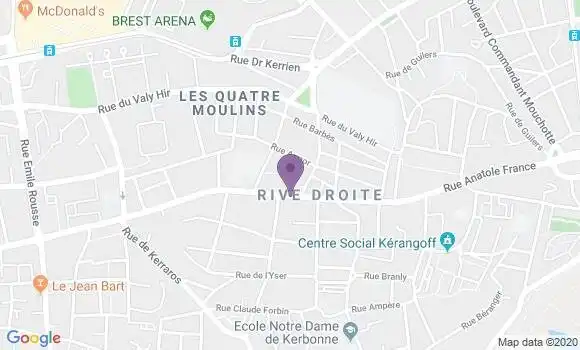 Localisation Brest Quatre Moulins Bp - 29200