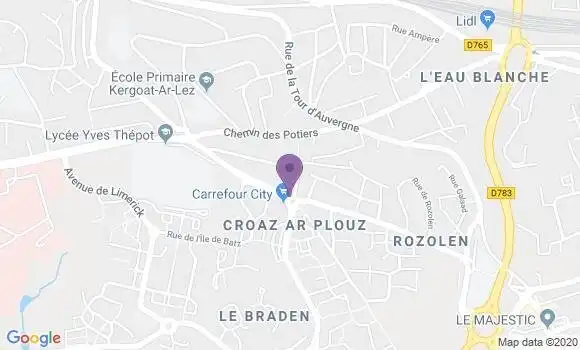 Localisation Ergue Armel Bp - 29000