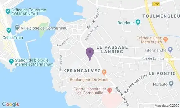 Localisation Concarneau le Rouz Bp - 29900