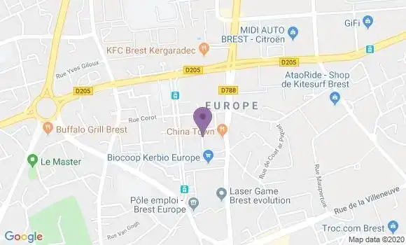 Localisation Brest Pontanezen Bp - 29200