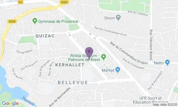 Localisation Brest Bellevue - 29200