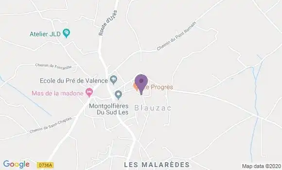 Localisation Blauzac Ap - 30700
