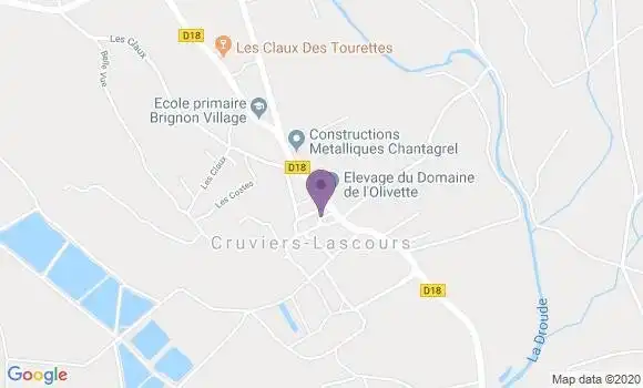 Localisation Cruviers Lascours Ap - 30360