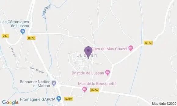 Localisation Lussan - 30580