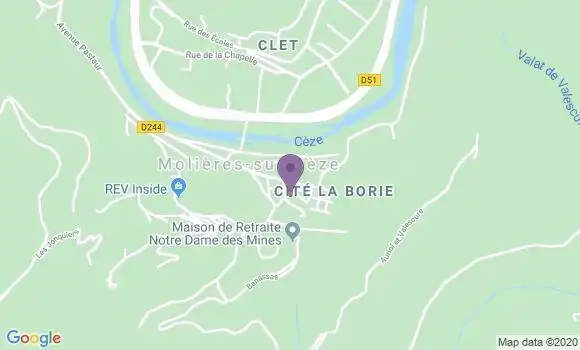 Localisation Molieres sur Ceze Bp - 30410