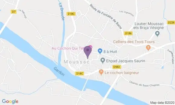 Localisation Moussac Bp - 30190